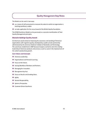 Quality Management Guide Quality Management Step Notes