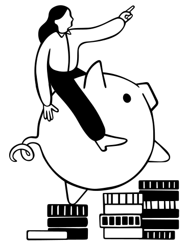Journal Woman Riding On Piggy Bank (1)