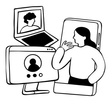 Journal Remote Colleagues In Online Meeting