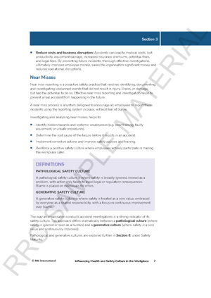 RRC ISO 45003 Course Reference Guide Sample Health And Safety Culture Samples Page 6