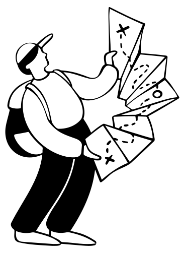 Man with Map Illustration