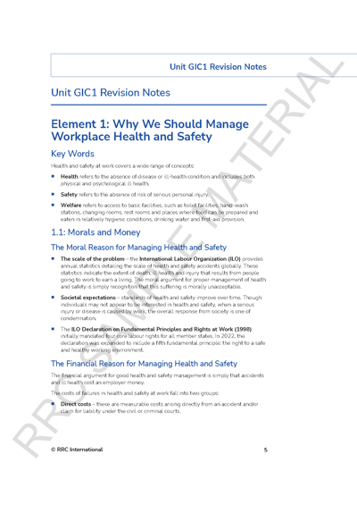 NEBOSH International General Certificate Revision Aids and Material Sample Unit GIC Revision Guide Page 02