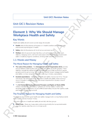 NEBOSH International General Certificate (2025 Syllabus) Revision Guide Revision Aids and Material Unit GIC Revision Guide Page 02