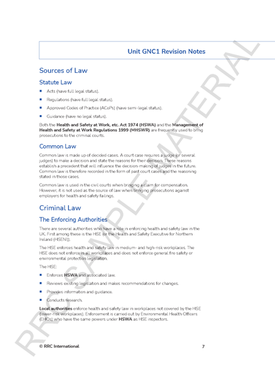 NEBOSH National General Certificate Revision Aids and Material Sample Unit GNC Revision Guide SAMPLES Page 04
